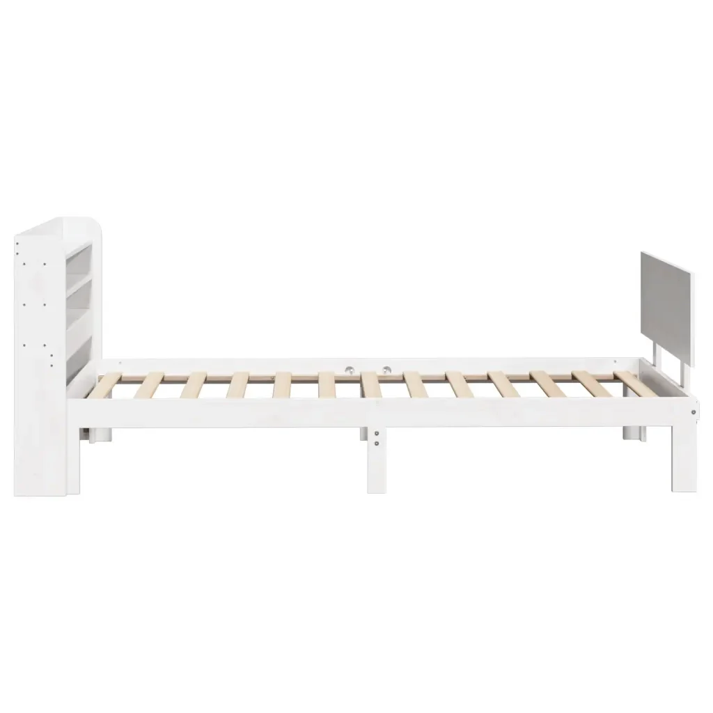 Letto singolo | Letto per adulti | Giroletto con Testiera senza Materasso Bianco 100x200 cm - Image 5