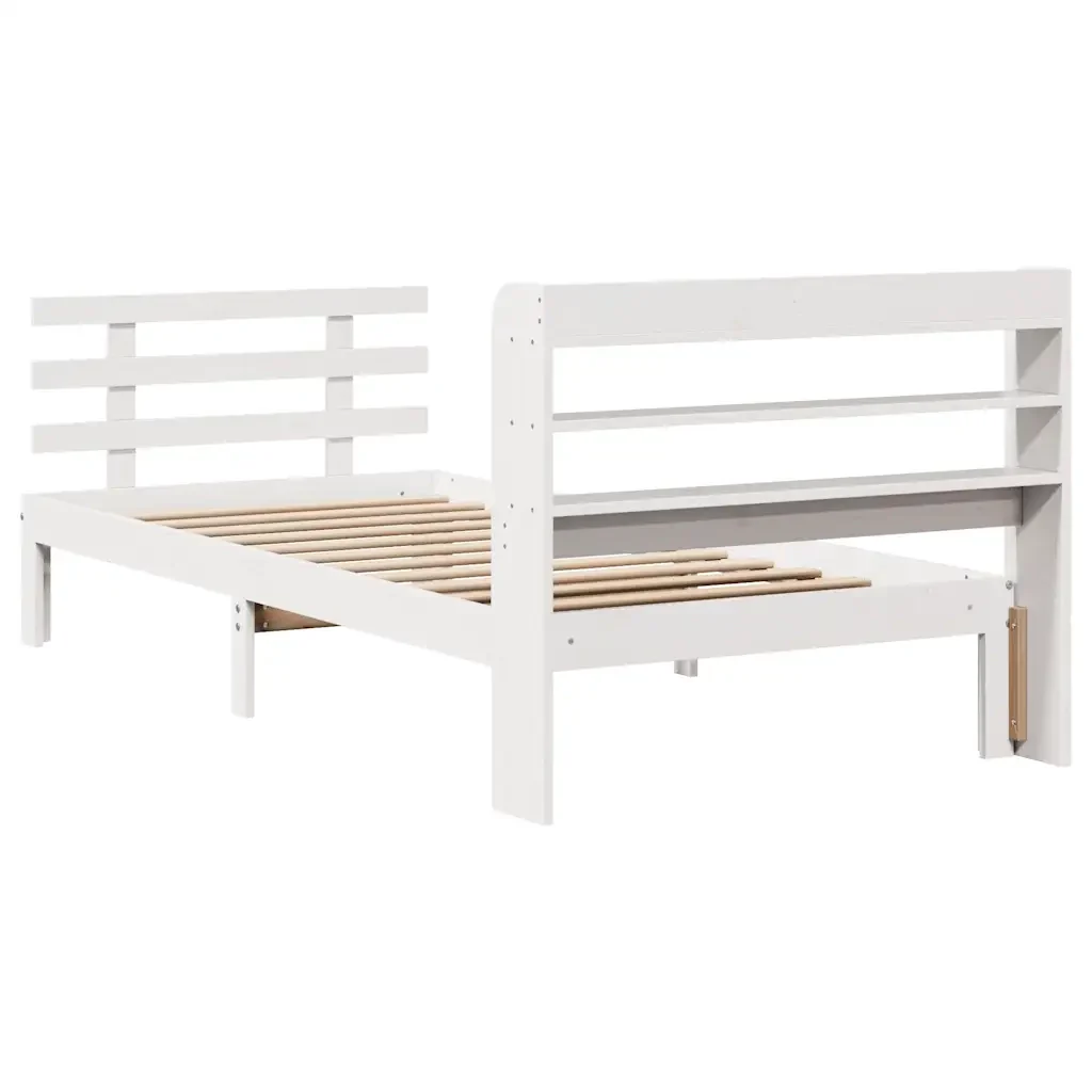 Letto singolo | Letto per adulti | Giroletto con Testiera senza Materasso Bianco 100x200 cm - Image 8