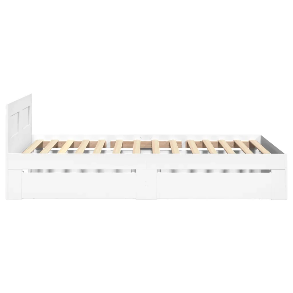 Letto singolo | Letto per adulti | Giroletto con Testiera senza Materasso Bianco 100x200 cm - Image 6