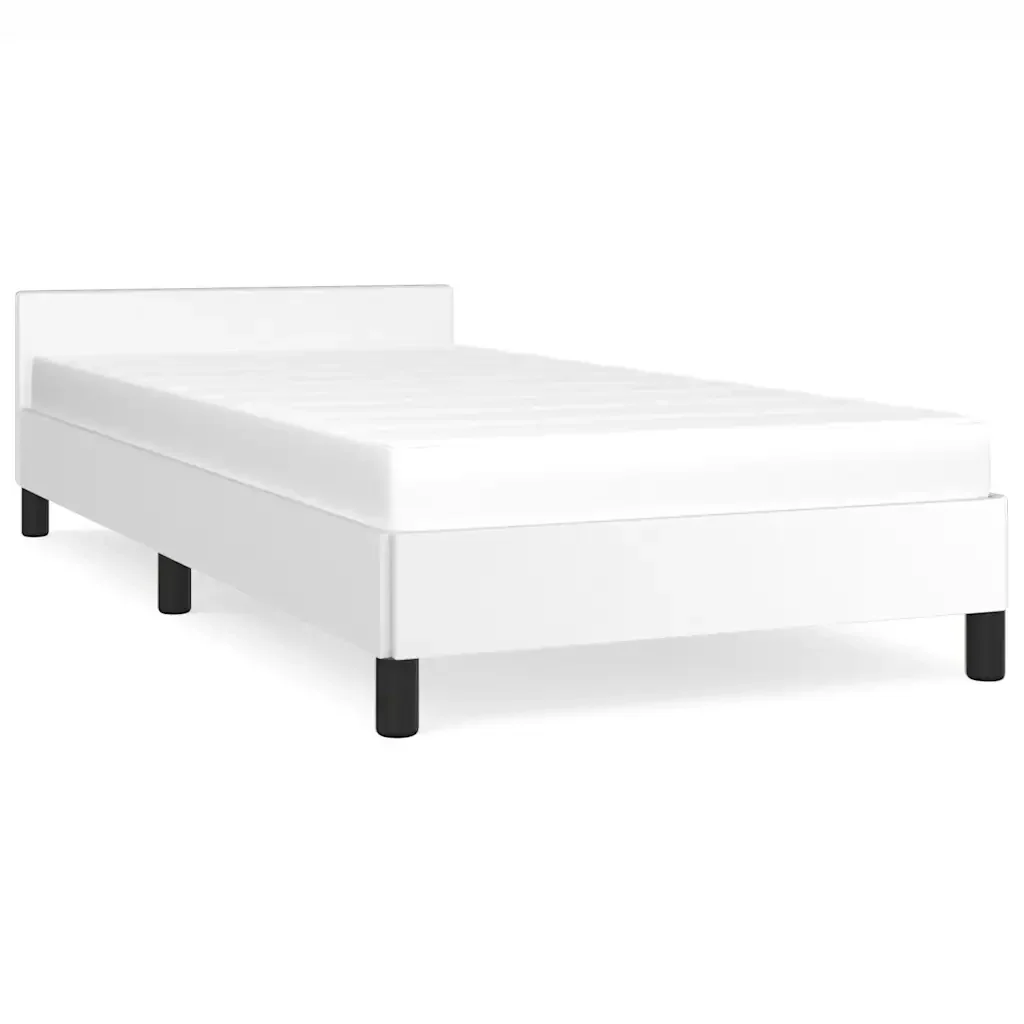 Letto singolo | Letto per adulti | Giroletto con Testiera senza Materasso Bianco 80x200 cm