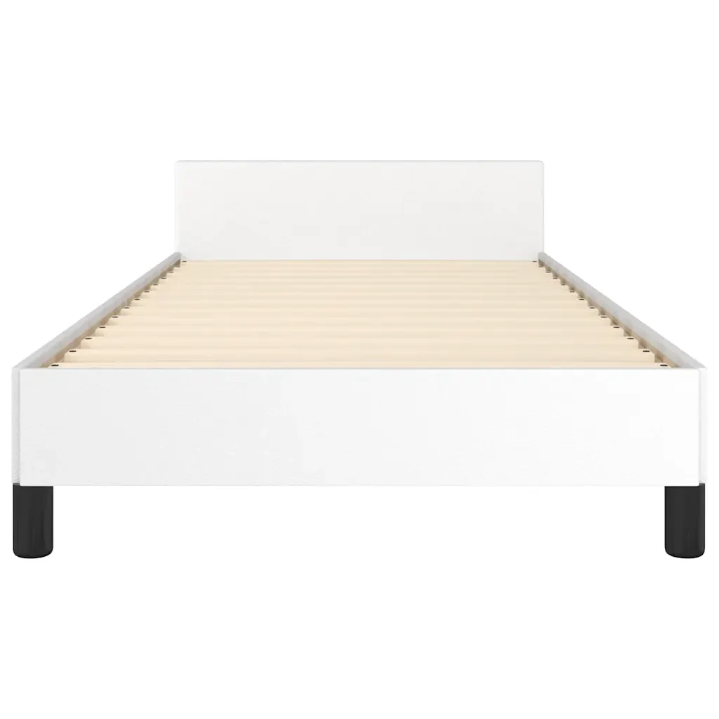 Letto singolo | Letto per adulti | Giroletto con Testiera senza Materasso Bianco 80x200 cm - Image 5