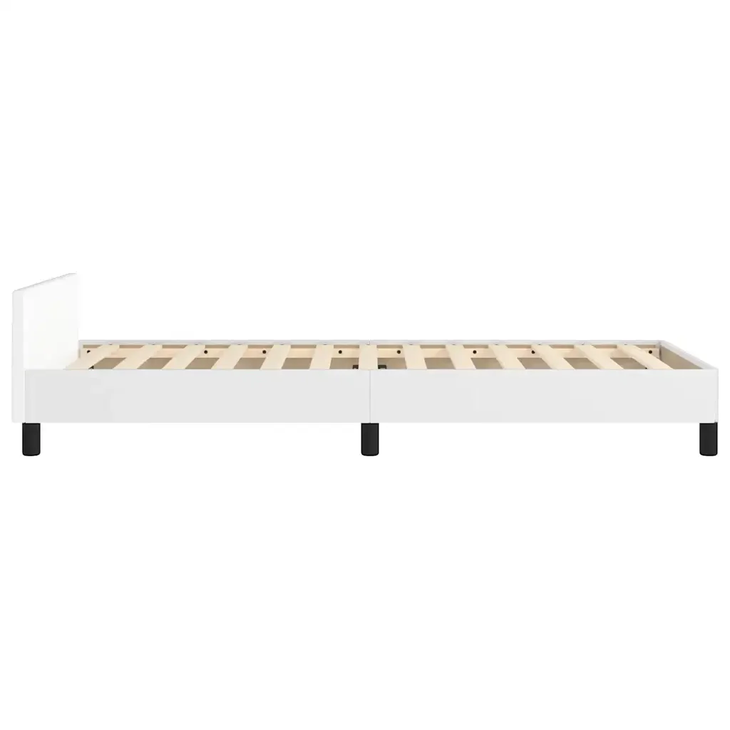 Letto singolo | Letto per adulti | Giroletto con Testiera senza Materasso Bianco 80x200 cm - Image 6