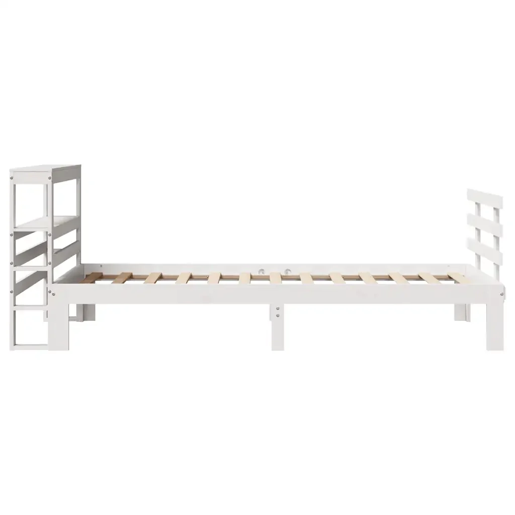 Letto singolo | Letto per adulti | Giroletto con Testiera senza Materasso Bianco 90x190 cm - Image 7