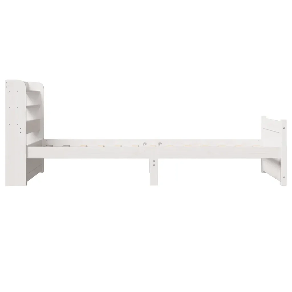 Letto singolo | Letto per adulti | Giroletto con Testiera senza Materasso Bianco 90x190 cm - Image 7