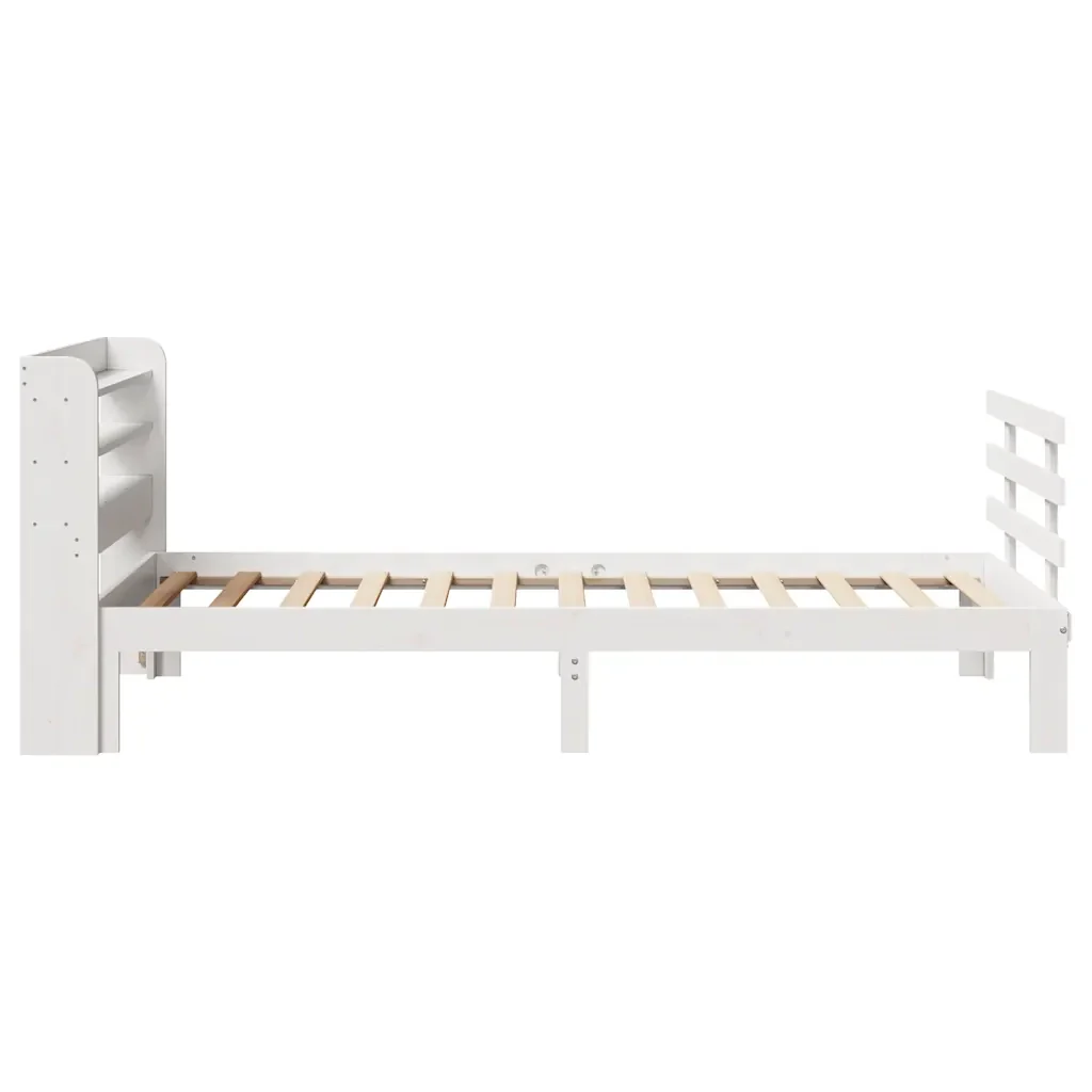 Letto singolo | Letto per adulti | Giroletto con Testiera senza Materasso Bianco 90x190 cm - Image 7