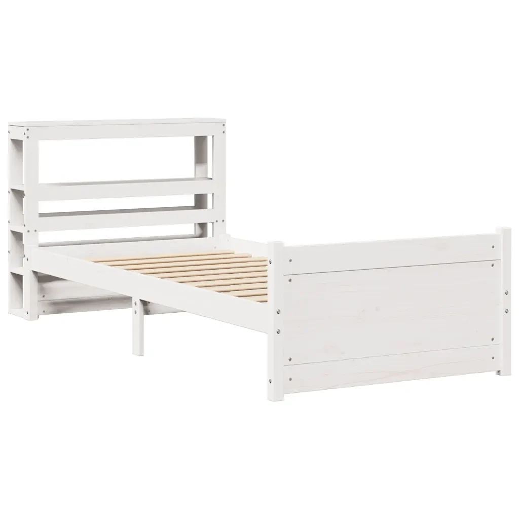 Letto singolo | Letto per adulti | Giroletto con Testiera senza Materasso Bianco 90x190 cm - Image 4