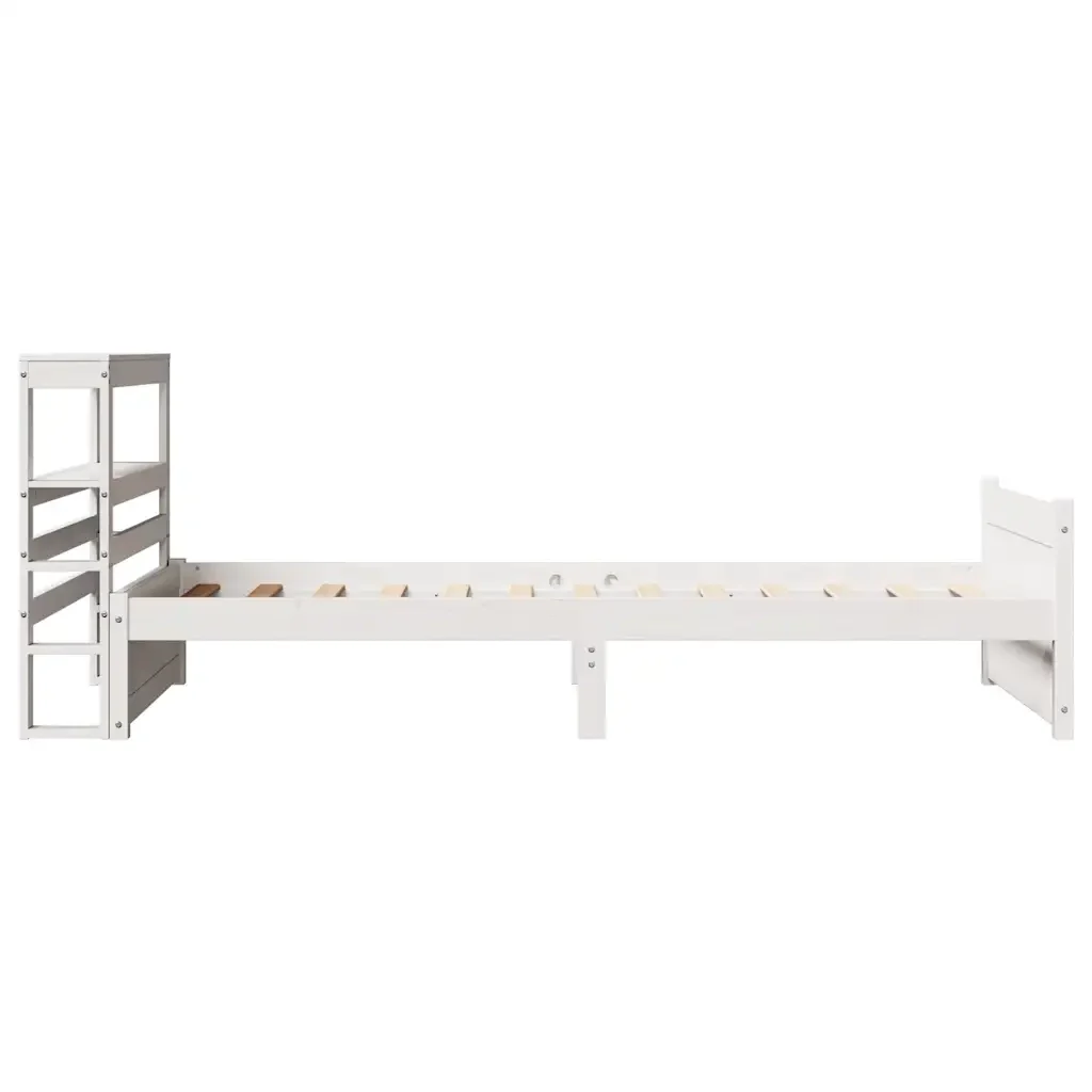 Letto singolo | Letto per adulti | Giroletto con Testiera senza Materasso Bianco 90x190 cm - Image 7
