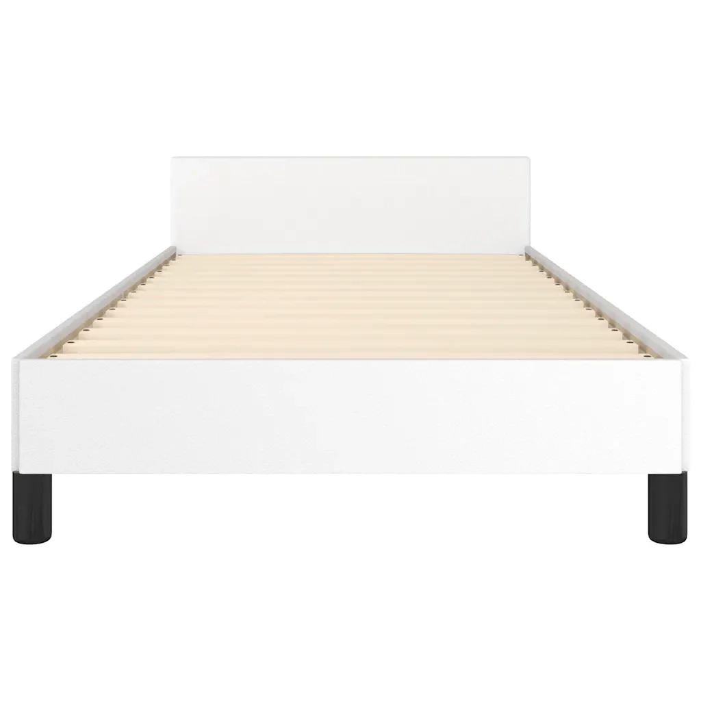 Letto singolo | Letto per adulti | Giroletto con Testiera senza Materasso Bianco 90x200 cm - Image 5
