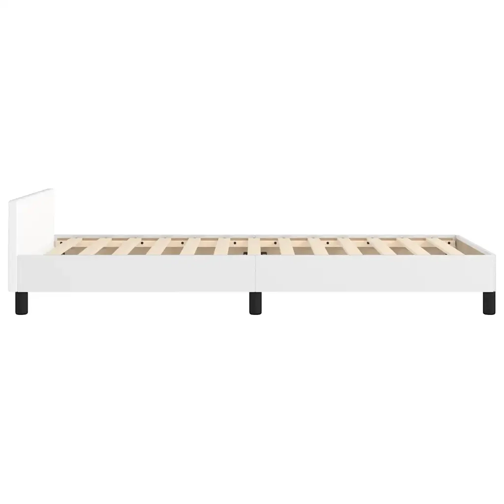 Letto singolo | Letto per adulti | Giroletto con Testiera senza Materasso Bianco 90x200 cm - Image 6