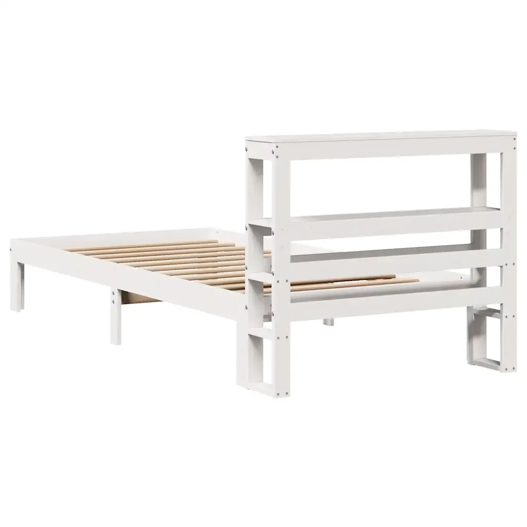 Letto singolo | Letto per adulti | Giroletto con Testiera senza Materasso Bianco 90x200 cm - Image 6
