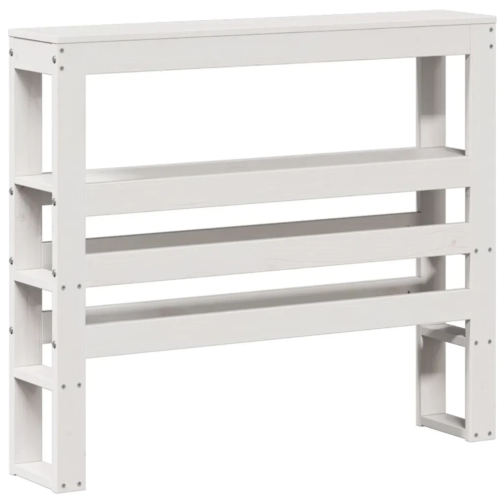 Letto singolo | Letto per adulti | Giroletto con Testiera senza Materasso Bianco 90x200 cm - Image 8