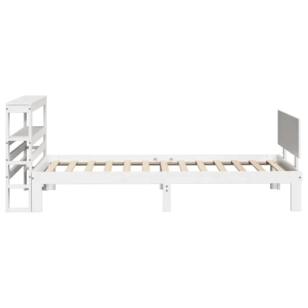 Letto singolo | Letto per adulti | Giroletto con Testiera senza Materasso Bianco 90x200 cm - Image 5