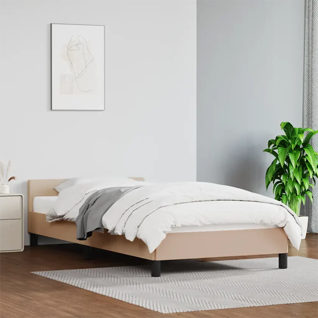Letto singolo | Letto per adulti | Giroletto con Testiera senza Materasso Cappuccino 80x200 cm - Image 2