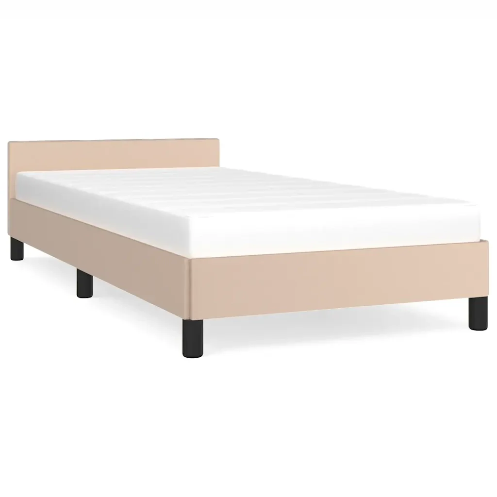 Letto singolo | Letto per adulti | Giroletto con Testiera senza Materasso Cappuccino 90x190 cm