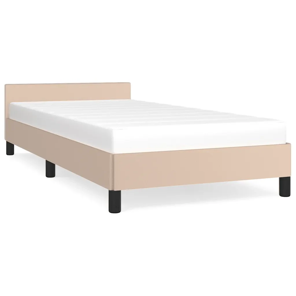 Letto singolo | Letto per adulti | Giroletto con Testiera senza Materasso Cappuccino 90x200 cm
