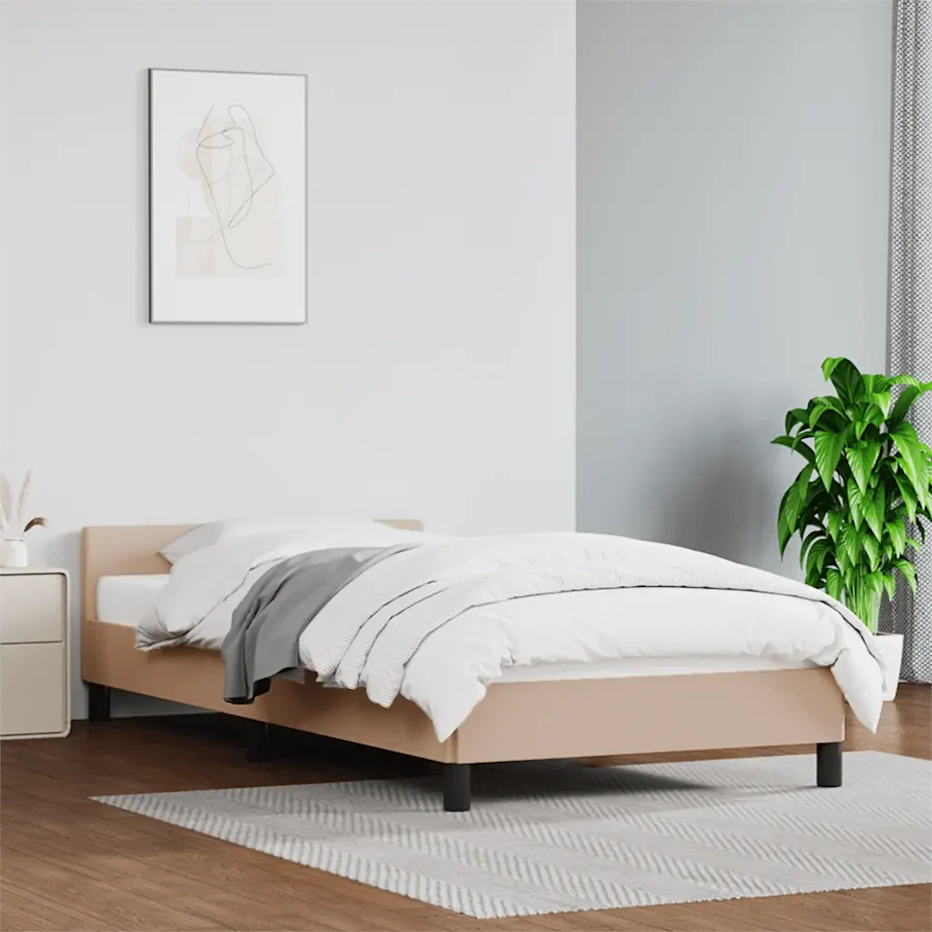 Letto singolo | Letto per adulti | Giroletto con Testiera senza Materasso Cappuccino 90x200 cm - Image 2