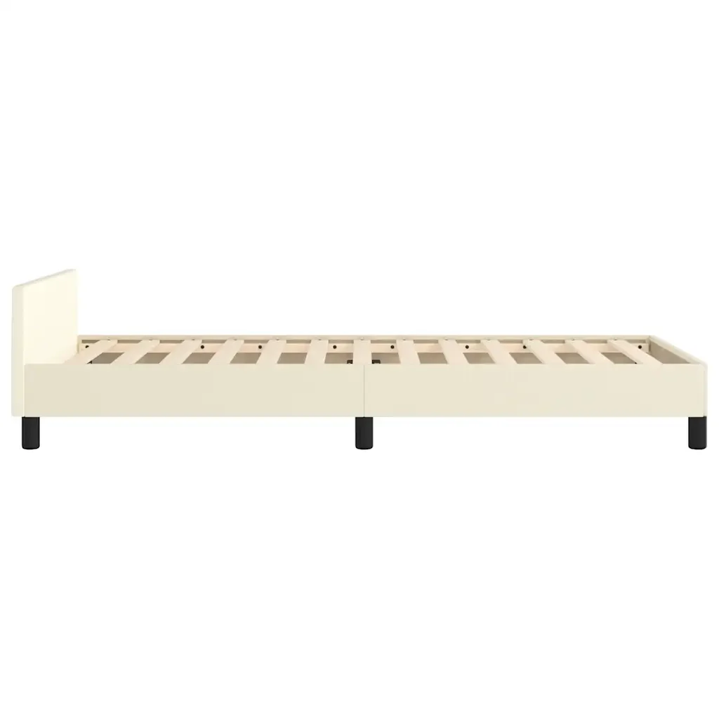 Letto singolo | Letto per adulti | Giroletto con Testiera senza Materasso Crema 80x200 cm - Image 6