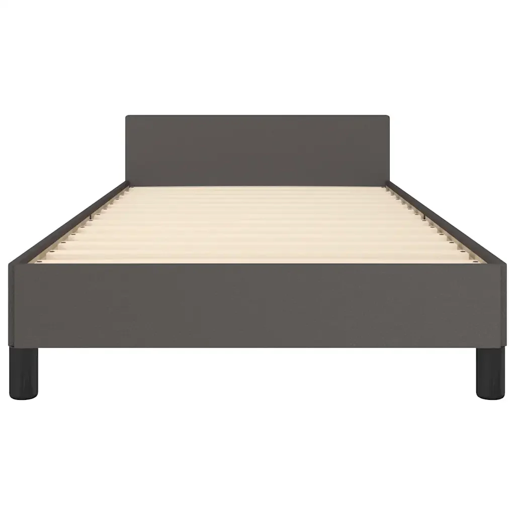 Letto singolo | Letto per adulti | Giroletto con Testiera senza Materasso Grigio 80x200 cm - Image 5