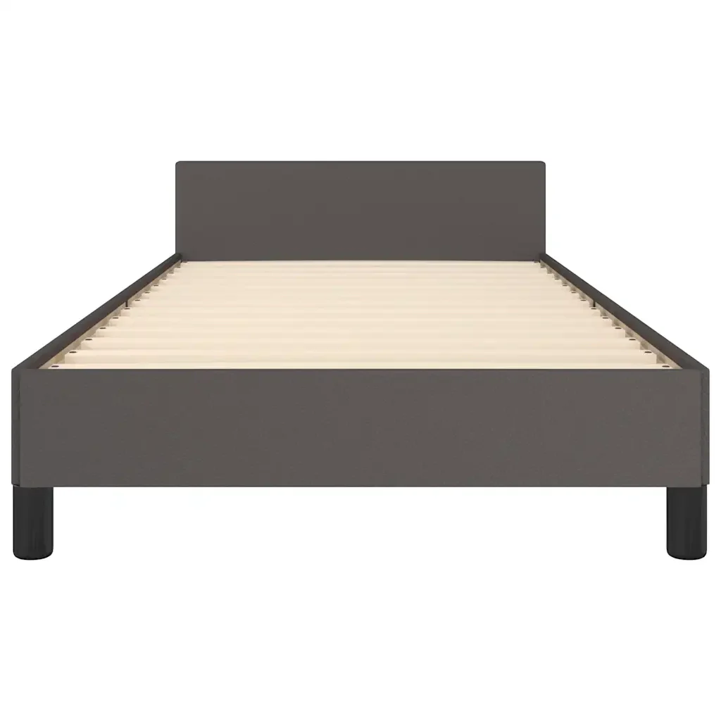 Letto singolo | Letto per adulti | Giroletto con Testiera senza Materasso Grigio 90x200 cm - Image 5