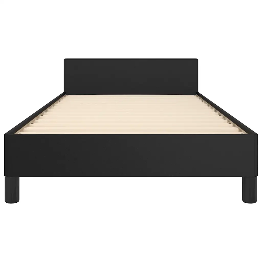Letto singolo | Letto per adulti | Giroletto con Testiera senza Materasso Nero 100x200 cm - Image 5