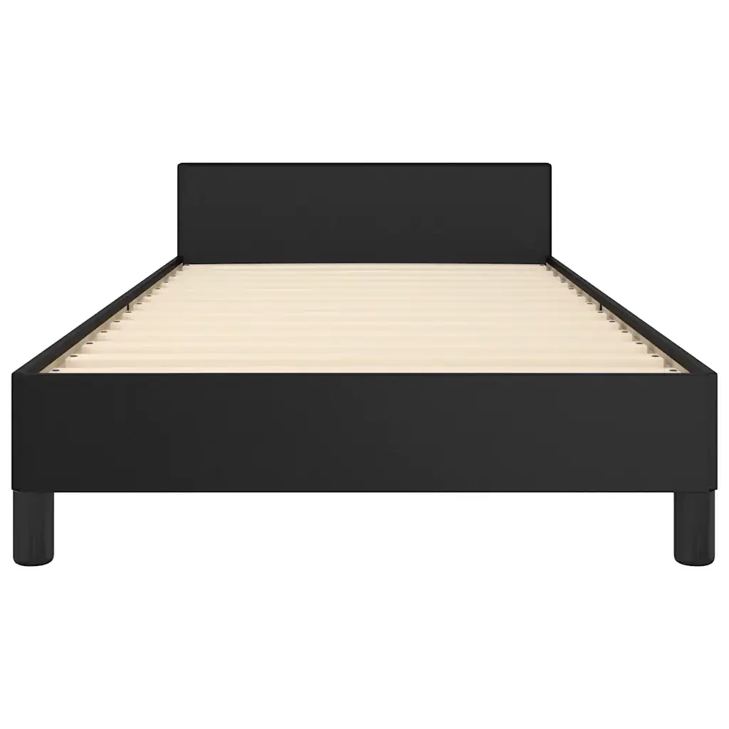 Letto singolo | Letto per adulti | Giroletto con Testiera senza Materasso Nero 80x200 cm - Image 5