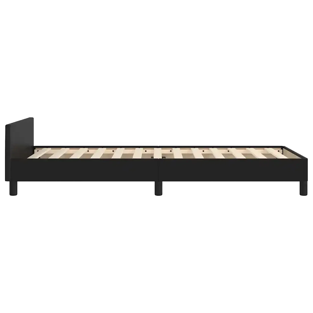 Letto singolo | Letto per adulti | Giroletto con Testiera senza Materasso Nero 80x200 cm - Image 6