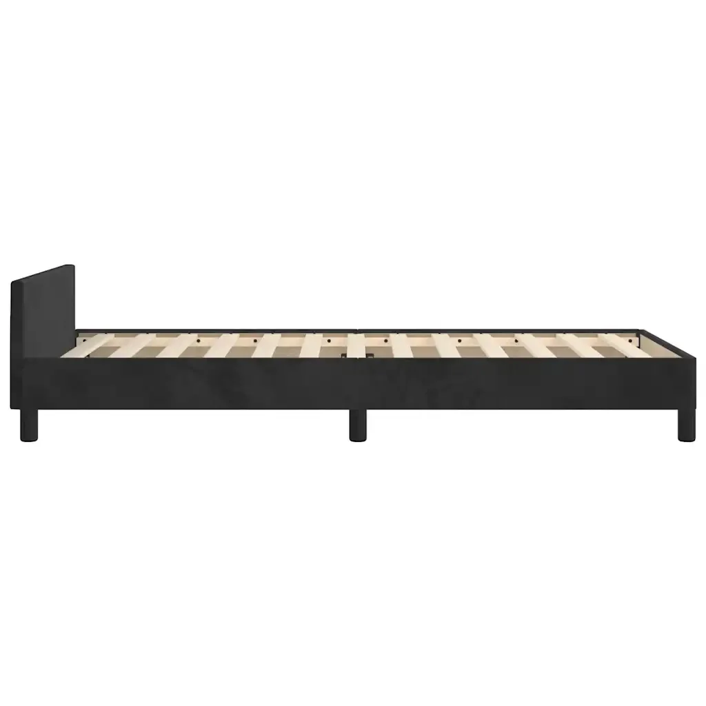 Letto singolo | Letto per adulti | Giroletto con Testiera senza Materasso Nero 80x200 cm Velluto - Image 6