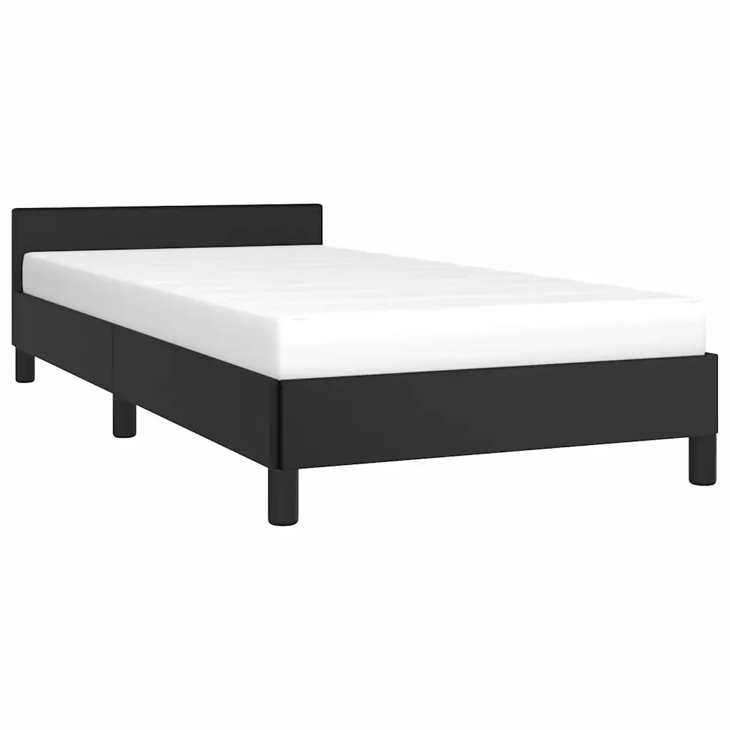 Letto singolo | Letto per adulti | Giroletto con Testiera senza Materasso Nero 90x190 cm - Image 4