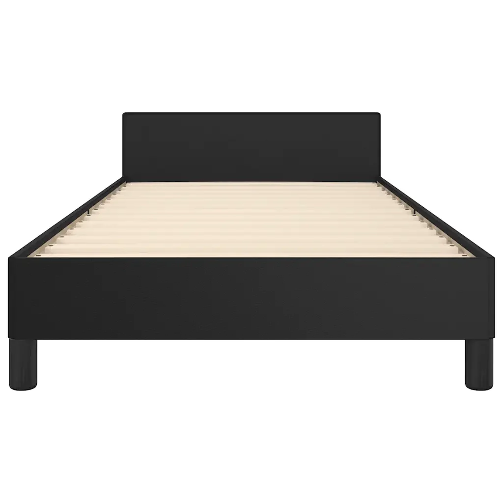 Letto singolo | Letto per adulti | Giroletto con Testiera senza Materasso Nero 90x200 cm - Image 5