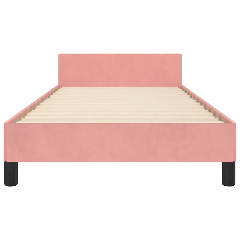 Letto singolo | Letto per adulti | Giroletto con Testiera senza Materasso Rosa 80x200 cm Velluto - Image 5