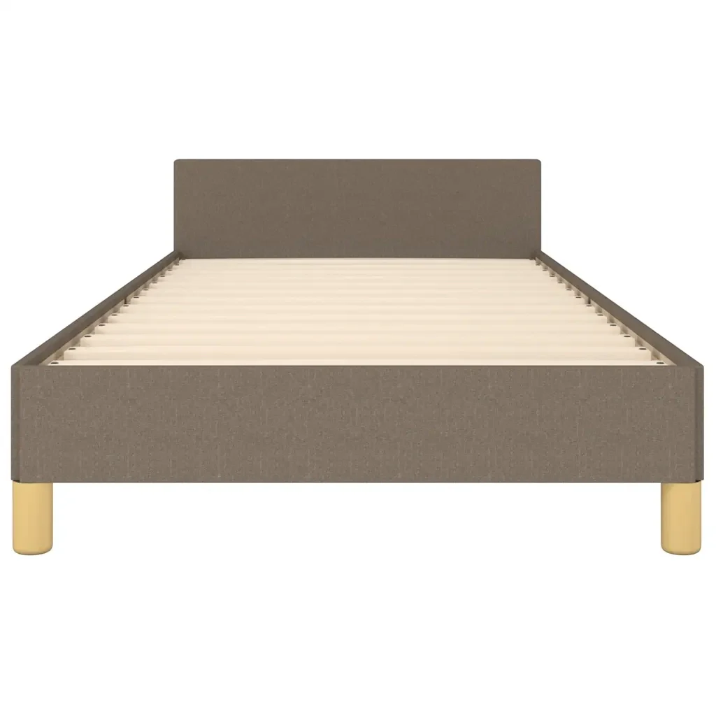 Letto singolo | Letto per adulti | Giroletto con Testiera senza Materasso Tortora 80x200cm Tessuto - Image 5