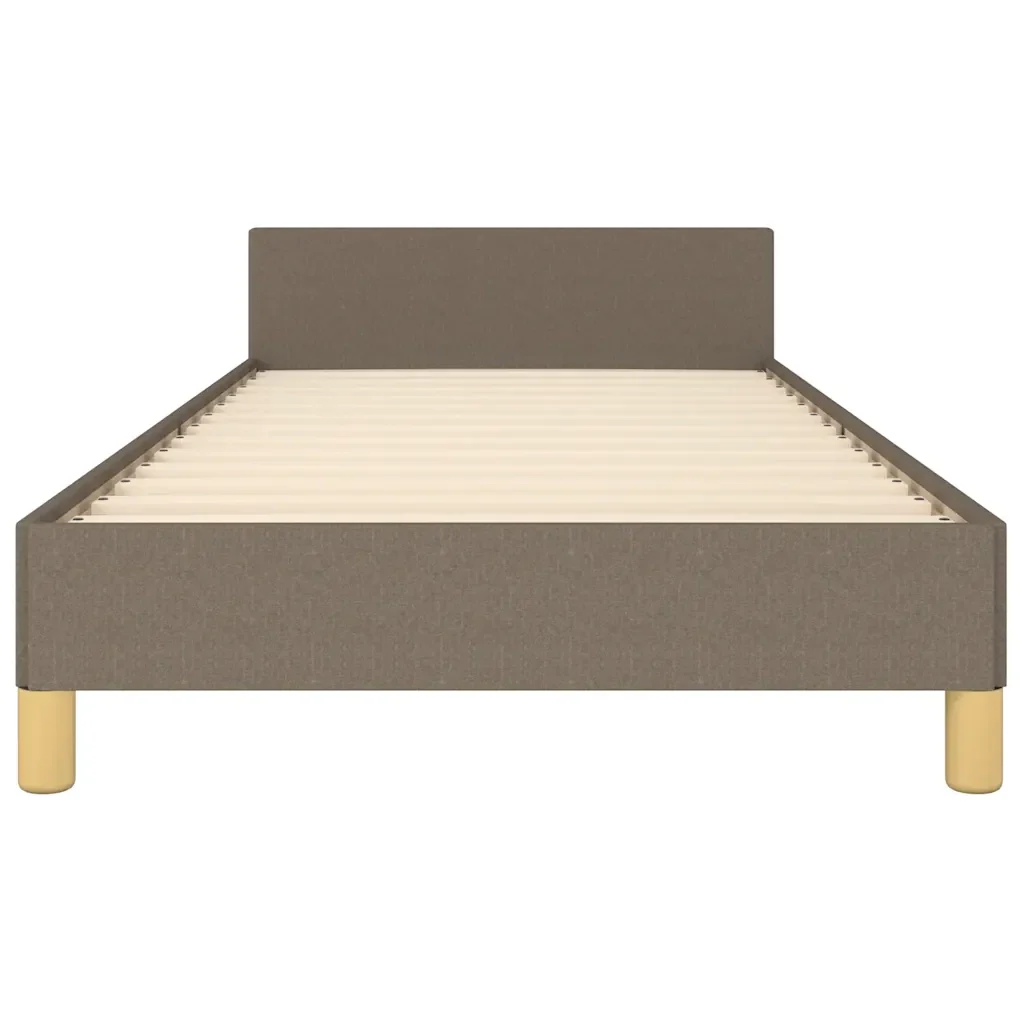 Letto singolo | Letto per adulti | Giroletto con Testiera senza Materasso Tortora 80x200cm Tessuto - Image 5