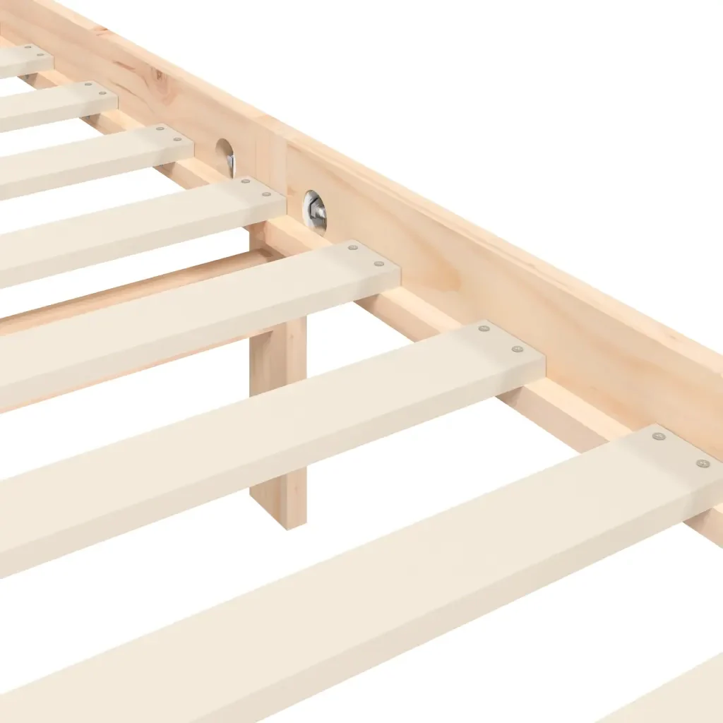 Letto singolo | Letto per adulti | Giroletto con Testiera Single in Legno Massello - Image 10