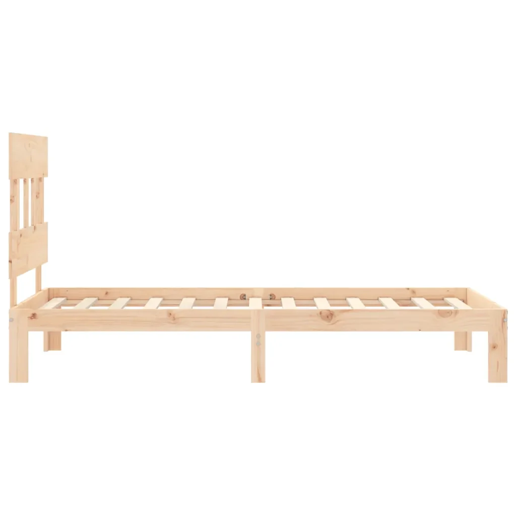 Letto singolo | Letto per adulti | Giroletto con Testiera Single in Legno Massello - Image 7