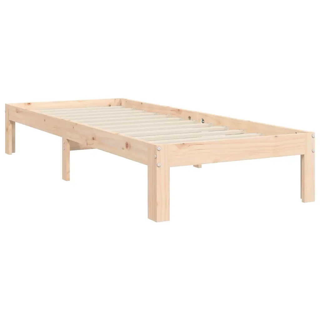 Letto singolo | Letto per adulti | Giroletto con Testiera Single in Legno Massello - Image 9