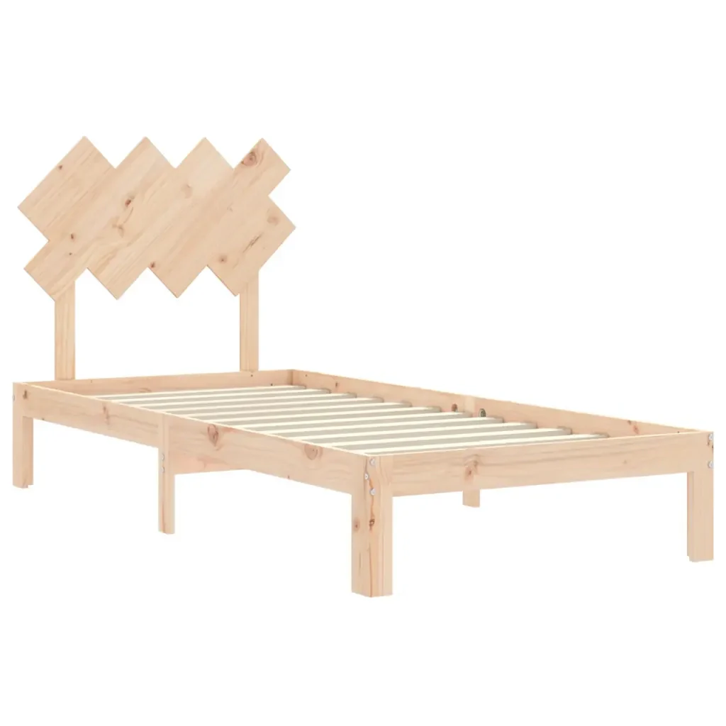 Letto singolo | Letto per adulti | Giroletto con Testiera Single in Legno Massello - Image 5