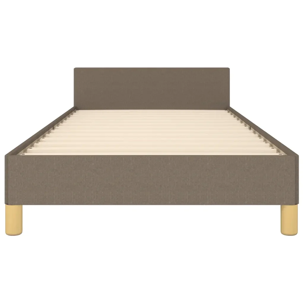 Letto singolo | Letto per adulti | Giroletto con Testiera Tortora 90x190 cm in Tessuto - Image 6