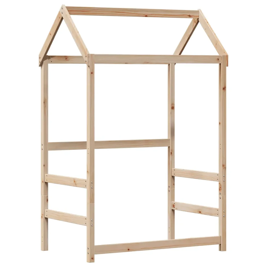 Letto singolo | Letto per adulti | Giroletto con Tetto 100x200 cm in Legno Massello di Pino - Image 6