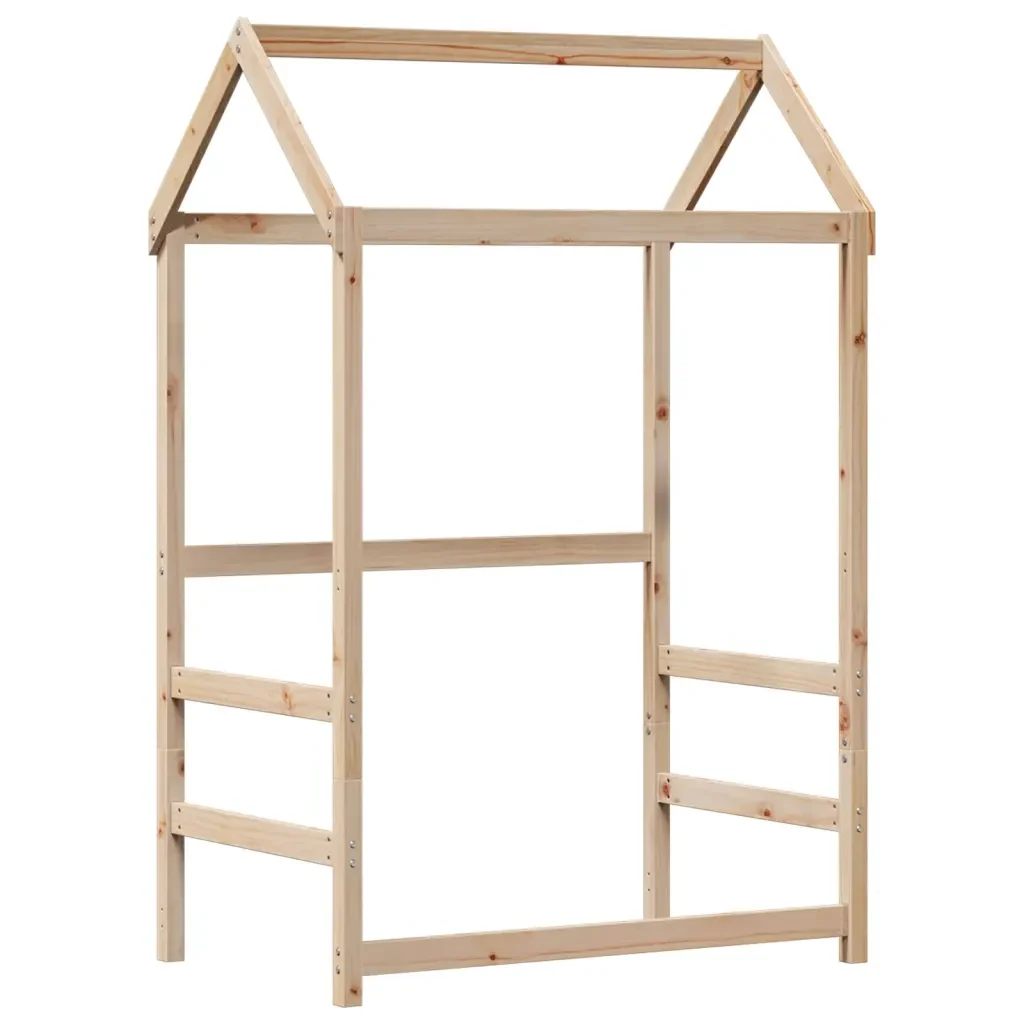 Letto singolo | Letto per adulti | Giroletto con Tetto 75x190 cm in Legno Massello di Pino - Image 5