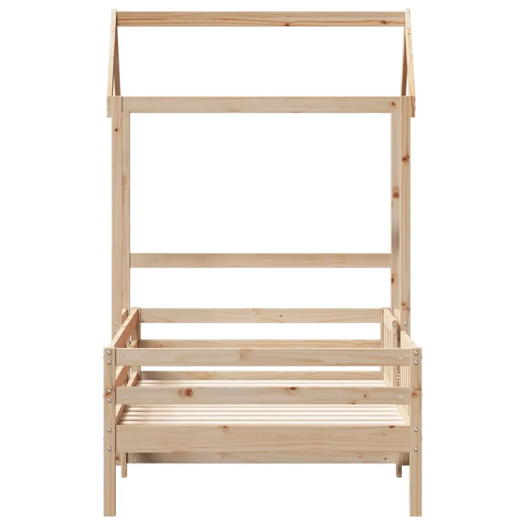 Letto singolo | Letto per adulti | Giroletto con Tetto 75x190 cm in Legno Massello di Pino - Image 6