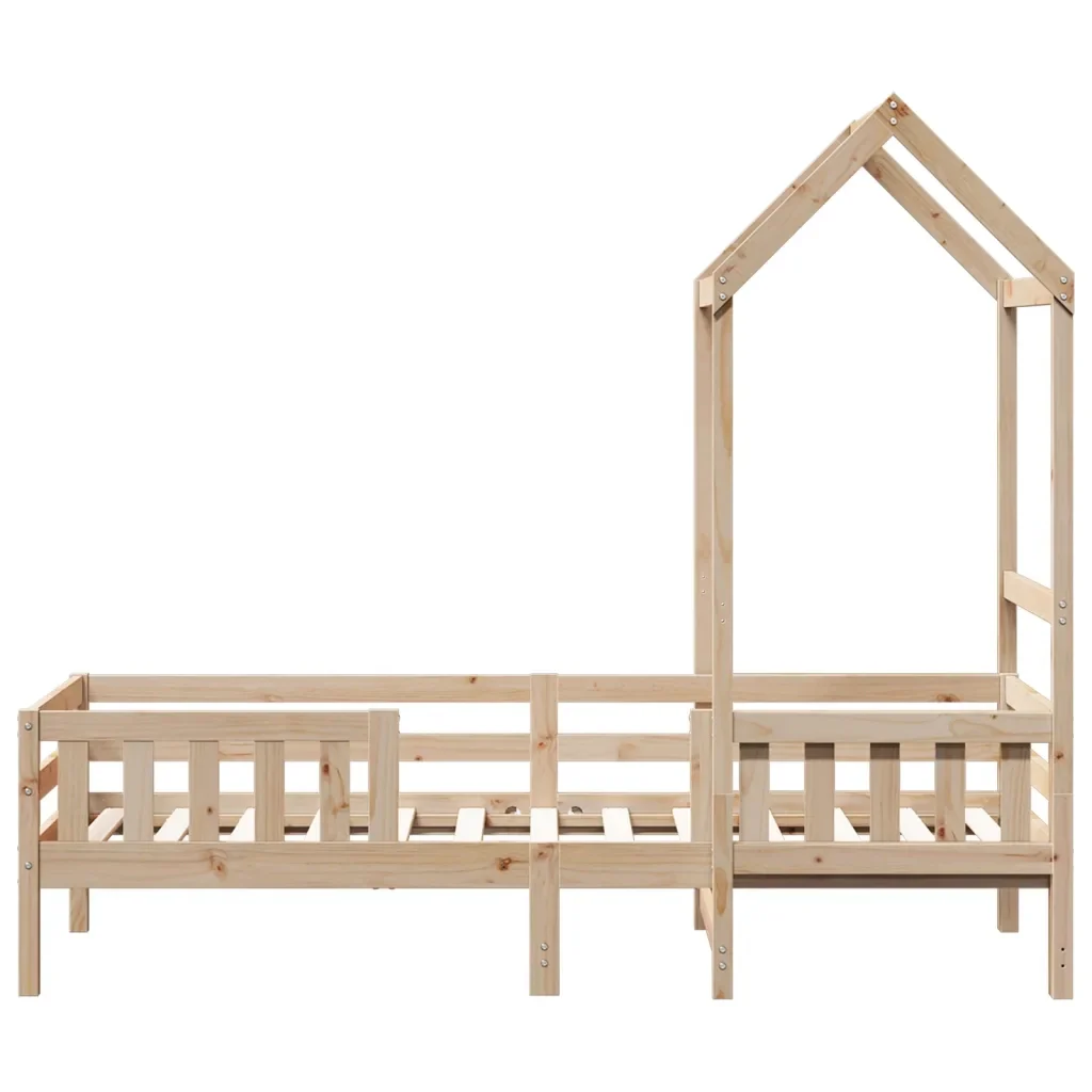 Letto singolo | Letto per adulti | Giroletto con Tetto 80x200 cm in Legno Massello di Pino - Image 6