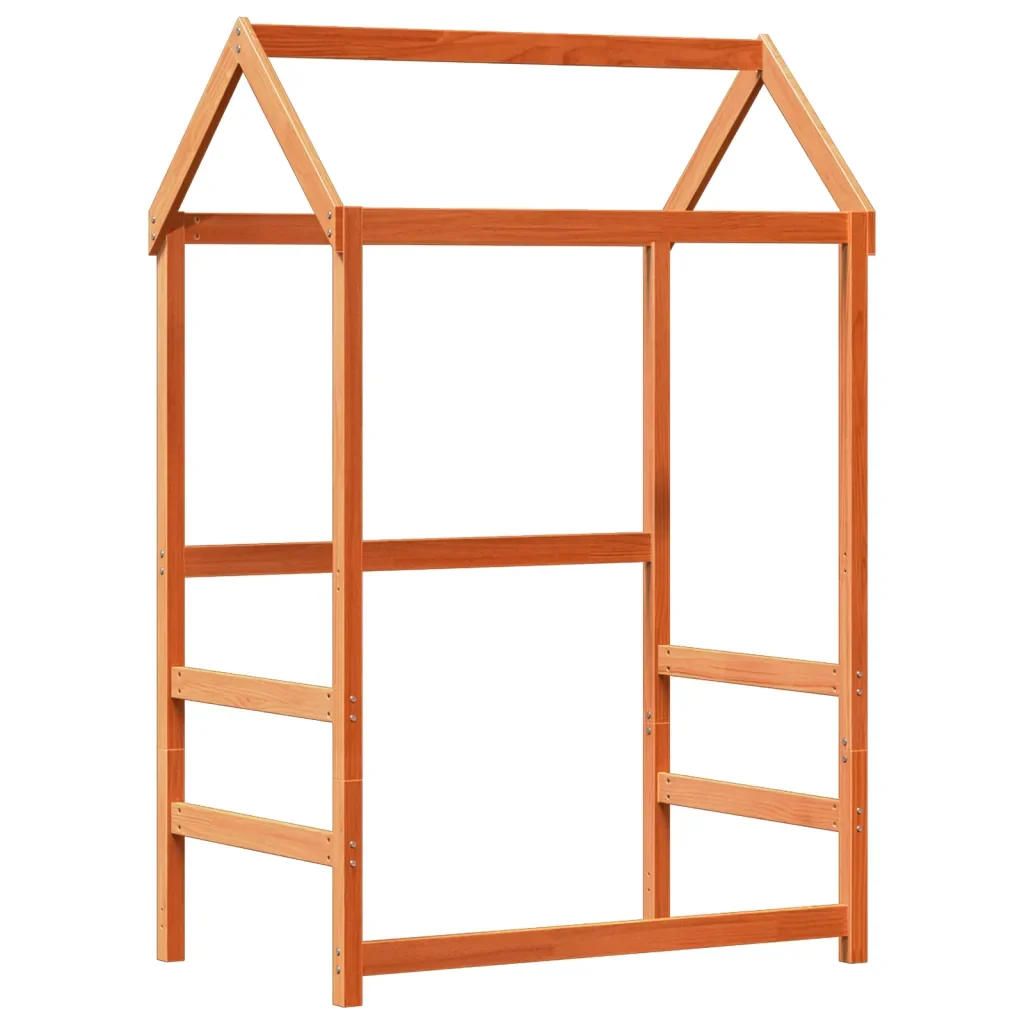 Letto singolo | Letto per adulti | Giroletto con Tetto Cera 100x200 cm in Legno Massello di Pino - Image 6
