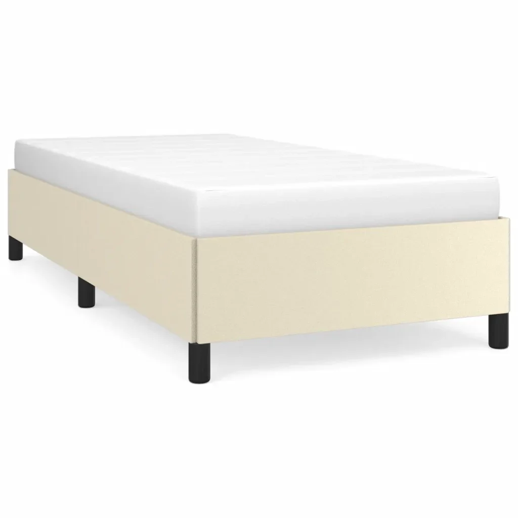 Letto singolo | Letto per adulti | Giroletto Crema 80x200 cm in Similpelle