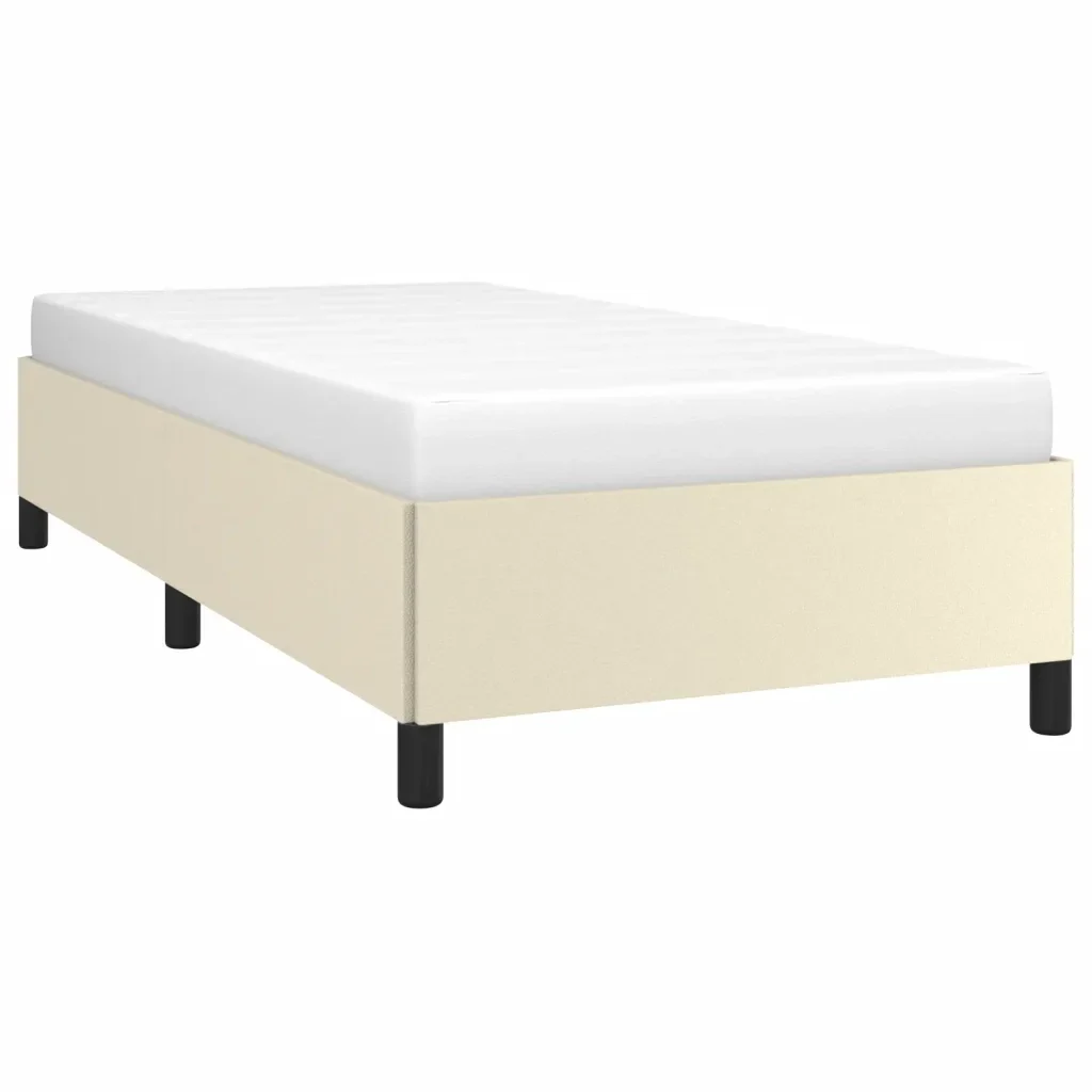Letto singolo | Letto per adulti | Giroletto Crema 80x200 cm in Similpelle - Image 3