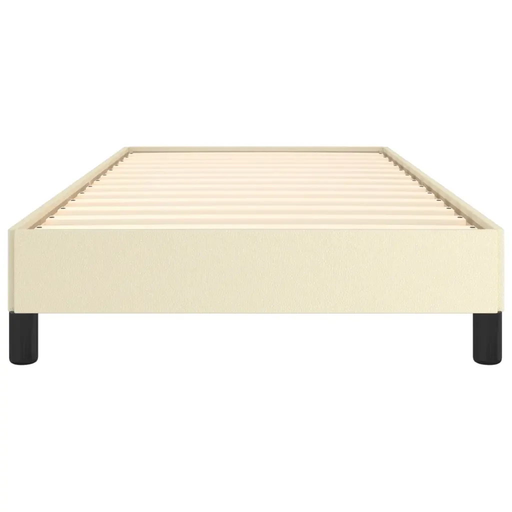 Letto singolo | Letto per adulti | Giroletto Crema 80x200 cm in Similpelle - Image 5