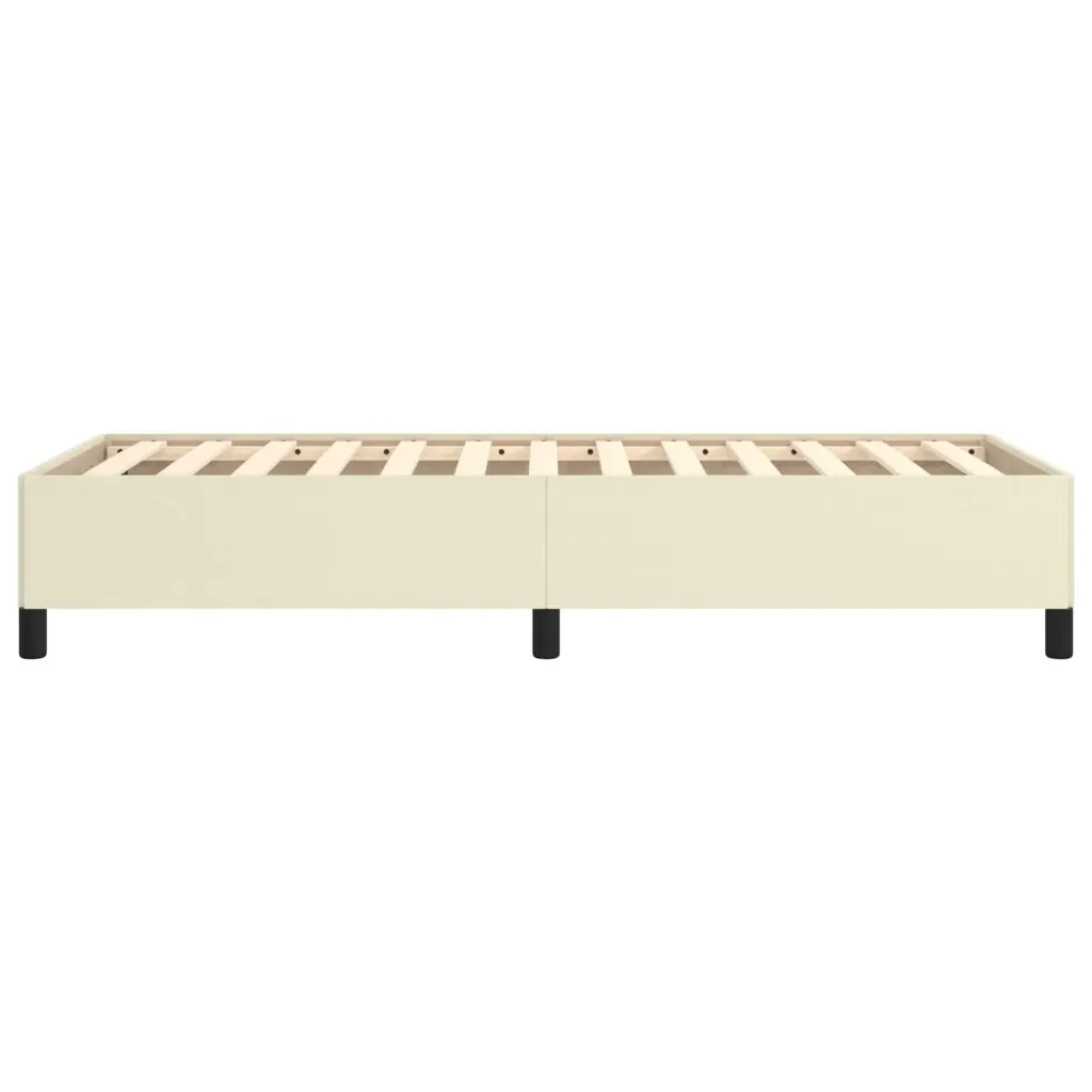 Letto singolo | Letto per adulti | Giroletto Crema 90x190 cm in Similpelle - Image 6