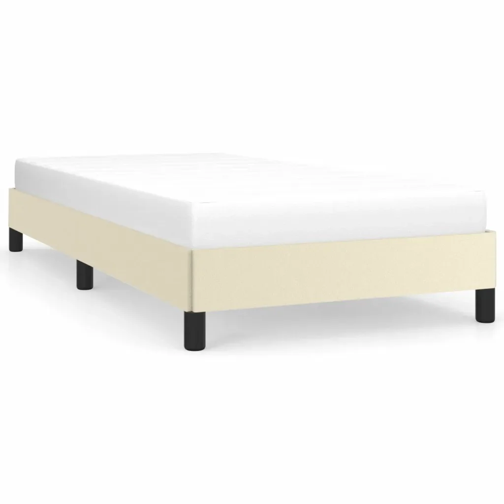 Letto singolo | Letto per adulti | Giroletto Crema 90x190 cm in Similpelle