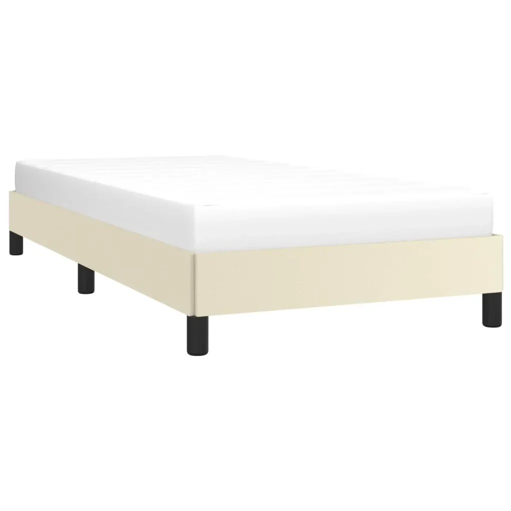 Letto singolo | Letto per adulti | Giroletto Crema 90x200 cm in Similpelle - Image 4
