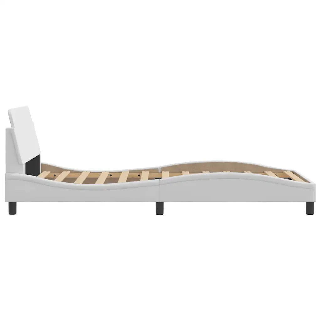 Letto singolo | Letto per adulti | Giroletto Dover Bianco 100x200 cm in Similpelle - Image 5
