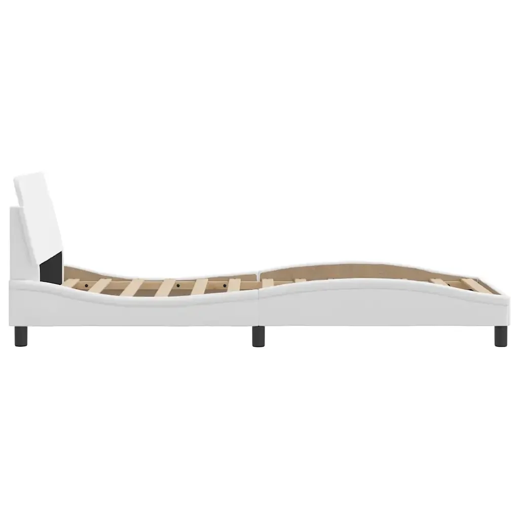 Letto singolo | Letto per adulti | Giroletto Dover Bianco 80x200 cm in Similpelle - Image 5